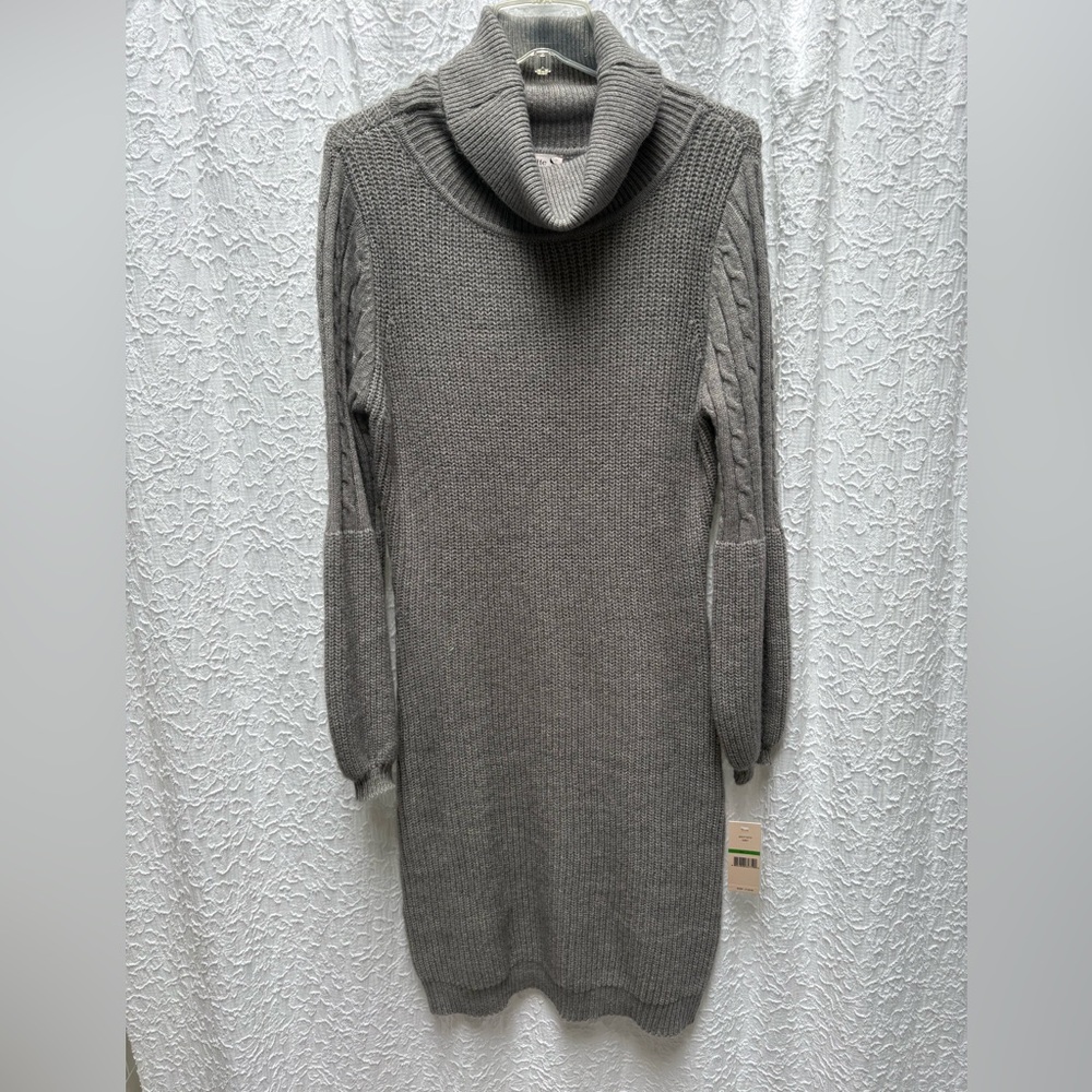 Nanette Lepore Charcoal Cowl Neck Sweater Dress
